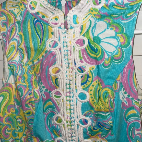 Lilly Pulitzer Shorely Blue Double Trouble Alexa Shift Dress Size 2 - Picture 6 of 7